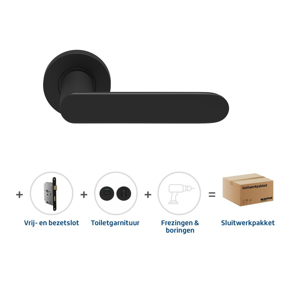 Sluitwerkpakketten met Deurkruk Arc 24 Regular Zwart